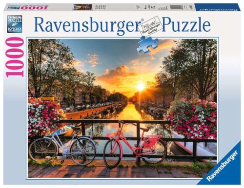 Ravensburger - Puzzle Biciclette ad Amsterdam, 1000 Pezzi, Puzzle Paesaggi per Adulti e Ragazzi, Idea Regalo per Lei o...