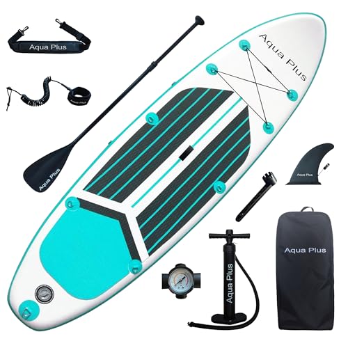 Aqua Plus 15cm Spessore SUP Gonfiabile per Tutti i Livelli di abilità Tavola da Paddle in Piedi, pagaia, Pompa, ISUP...