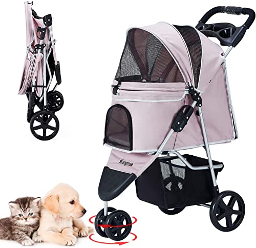 Passeggino per Cani Piccoli Pieghevole, carrello per cani Carrello per Animali Domestici, Passeggino Gatti Adatto per...