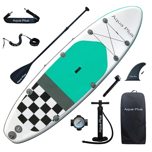 Aqua Plus 15cm Spessore SUP Gonfiabile per Tutti i Livelli di abilità Tavola da Paddle in Piedi, pagaia, Pompa, ISUP...