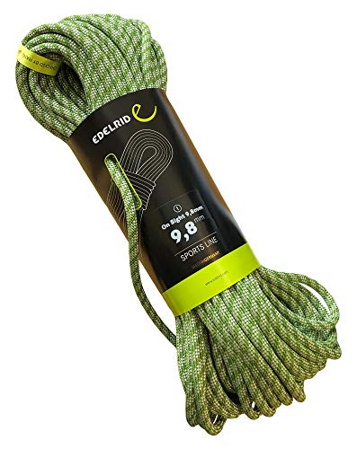 Edelrid Corda da arrampicata On Sight 9,8 mm (corda singola dinamica), colore: verde, dimensioni: 40 metri