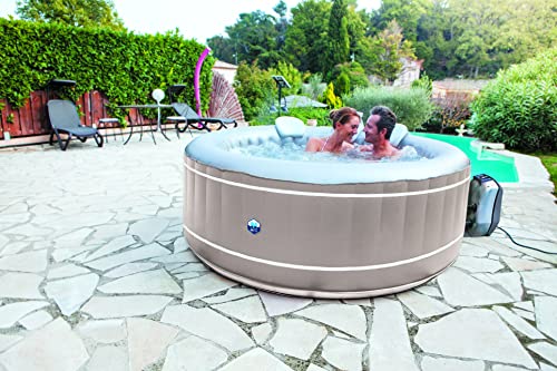 Vasca idromassaggio gonfiabile, con certificazione TÜV, per 4 persone, piscina autogonfiante e riscaldata, per esterni...