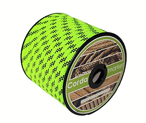 Cordamarket 10mm, Corda drizza Unisex-Adulto, Verde Fluo, 25mts