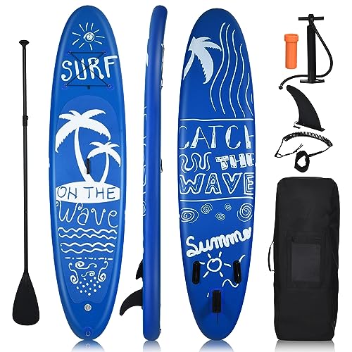 COSTWAY SUP Stand Up Paddle Board Tavola da SUP Gonfiabile con Borsa e Pinne (Blu, S (297x76x16cm))