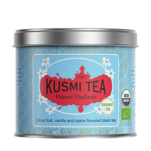 Kusmi Tea - Prince Vladimir Bio - Tè nero aromatizzato agrumi, vaniglia e spezie - Scatola 100 g