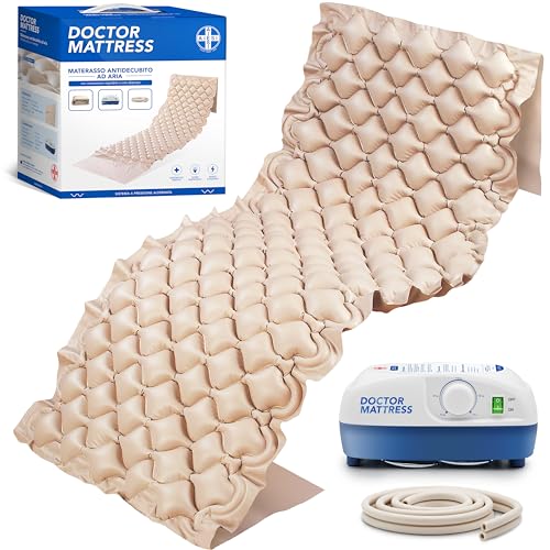 AIESI® Materasso Antidecubito a bolle d'aria con compressore regolabile a ciclo alternato DOCTOR MATTRESS, 130 Celle,...