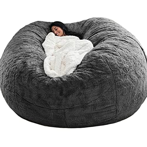 GXSDYYDS Pouf XXL morbido per adulti (senza imbottitura), lavabile, 150 x 75 cm, grigio scuro