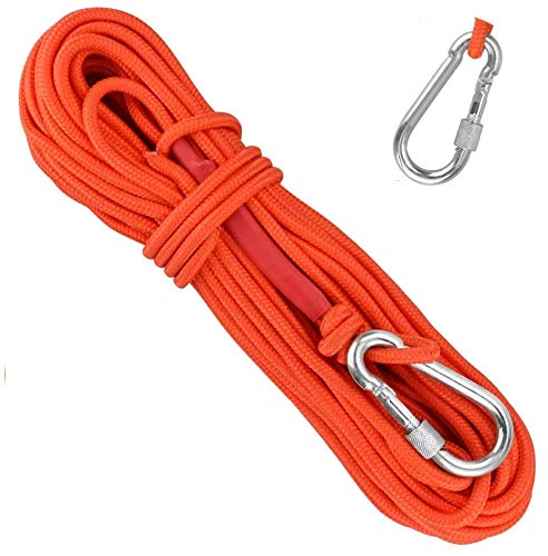 EMAGEREN Corda Ausiliaria 20 M Corda da Outdoor Poliestere/Nylon Corda Trekking 7 mm Diametro con 1 Moschettono Anti-UV,...