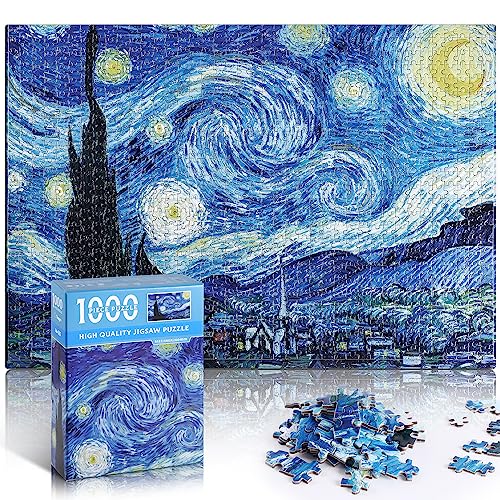 YOGEON Notte stellata Puzzle 1000 pezzi Van Gogh Mini Puzzle per adulti Artwork Jigsaw Puzzle Family Game